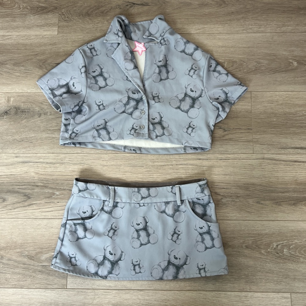 Oh Mighty teddy shirt and skirt set
